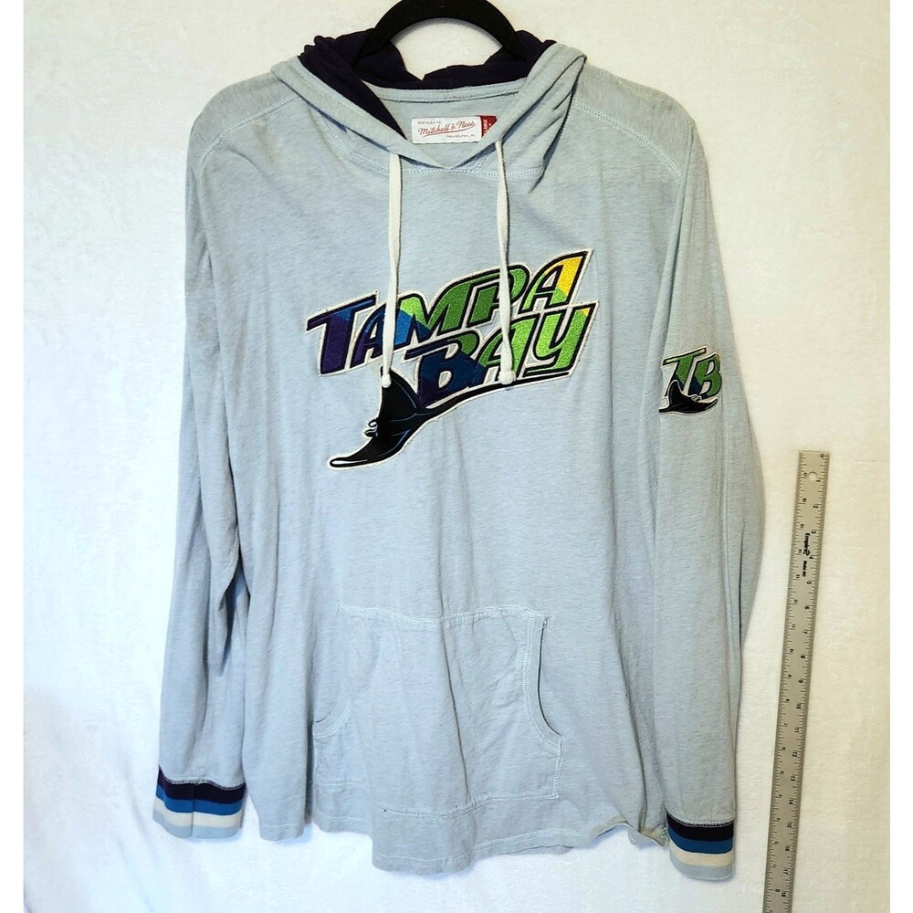 Mitchell & Ness Men's XXL Tampa Bay Devil Rays Blue Retro Lightweight Hoodie